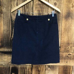 J. Mclaughlin - Mini Button Skirt Blue/Gold Sz 2